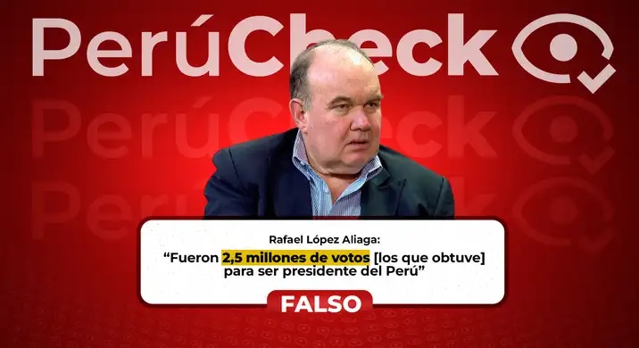 Rafael López Aliaga no obtuvo 2,5 millones de votos en su candidatura presidencial